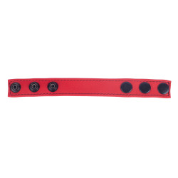 The Red Cockring en cuir Cocky Rouge